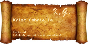 Krisz Gabriella névjegykártya